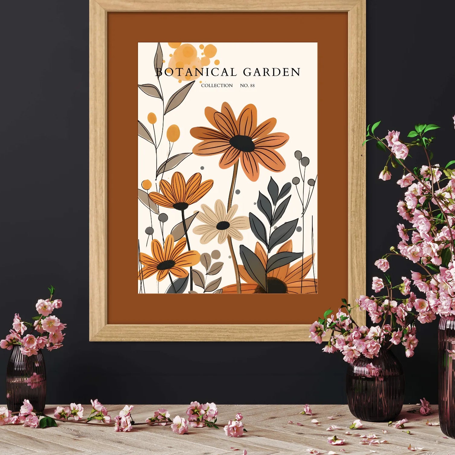 Retro Marigold Daisies – Playful Flower Power on Soft Canvas