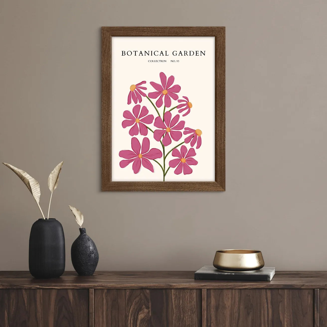 Wild Magenta Cosmos Botanical Art Print – Joyful Pink Floral Illustration