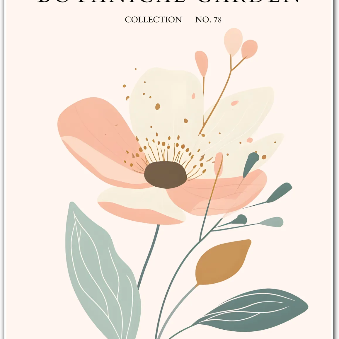 Blush & Blue Tulip Trio Art Print – Modern Botanical Minimalism