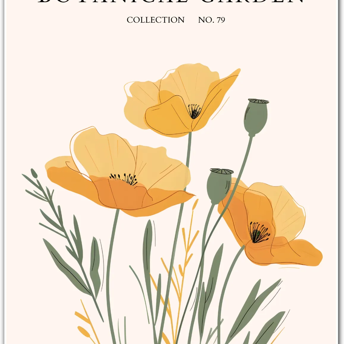 Cream Petal Anemone Art Print – Soft Pastel Modern Botanical