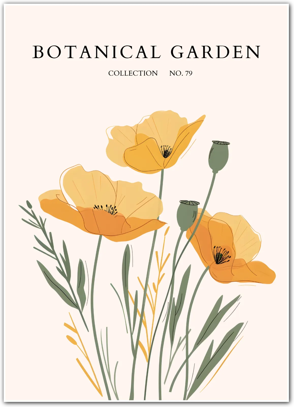 Cream Petal Anemone Art Print – Soft Pastel Modern Botanical