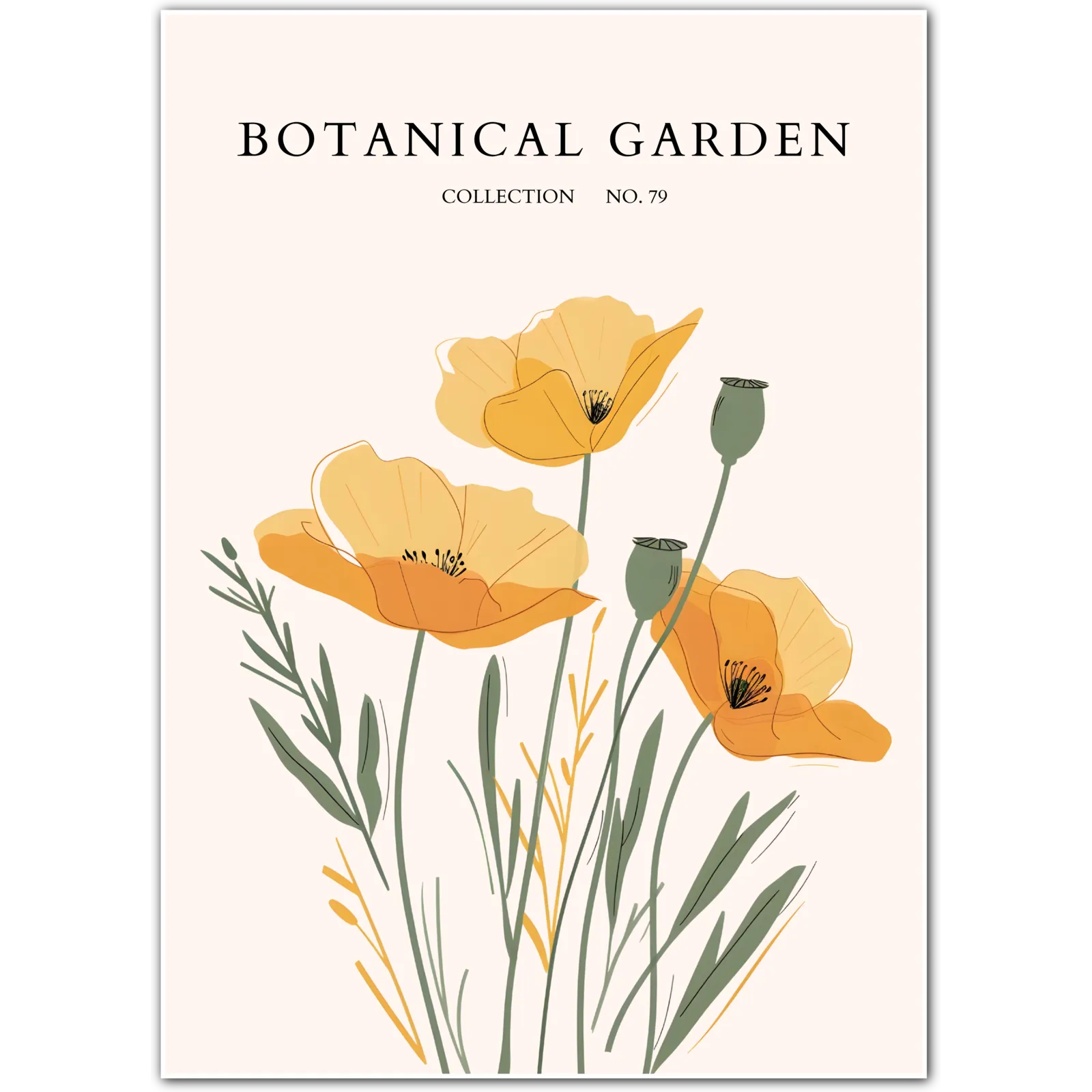 Cream Petal Anemone Art Print – Soft Pastel Modern Botanical