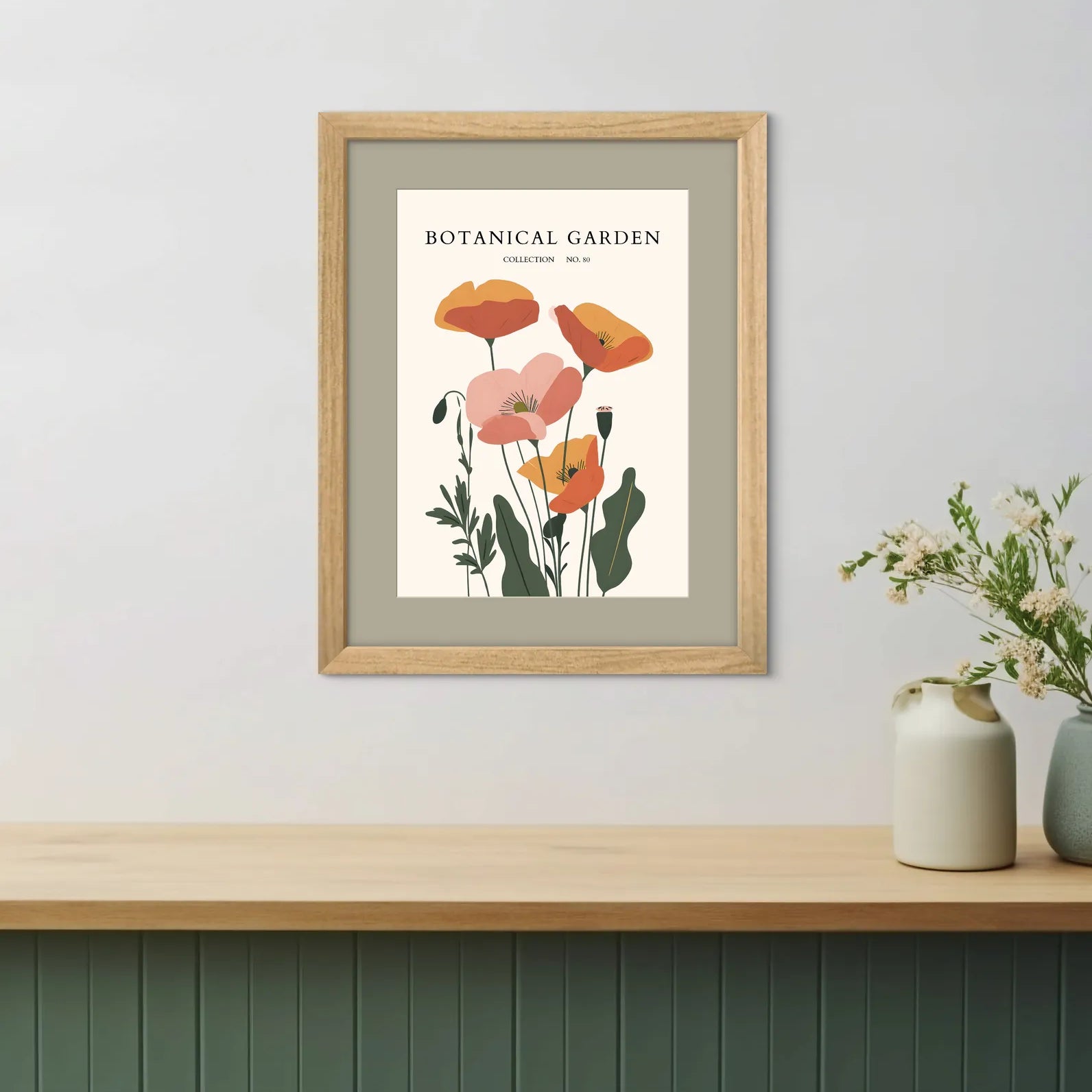 Golden California Poppies Art Print – Warm Wildflower Field Illustration