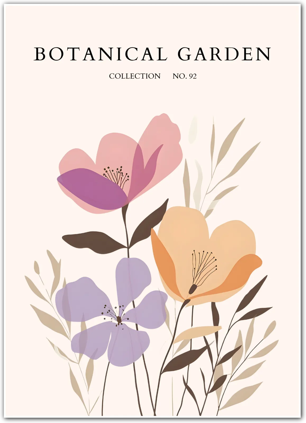 Expressive Wild Poppies Art Print – Artistic Floral Ink Style