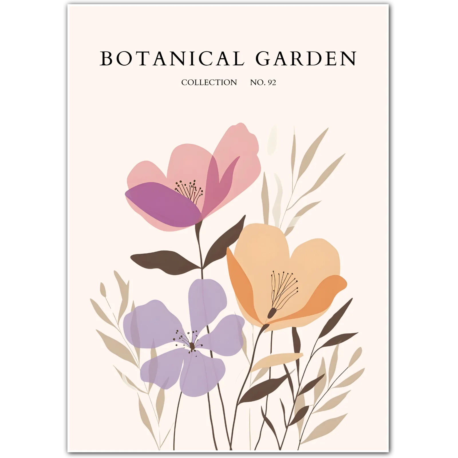 Expressive Wild Poppies Art Print – Artistic Floral Ink Style