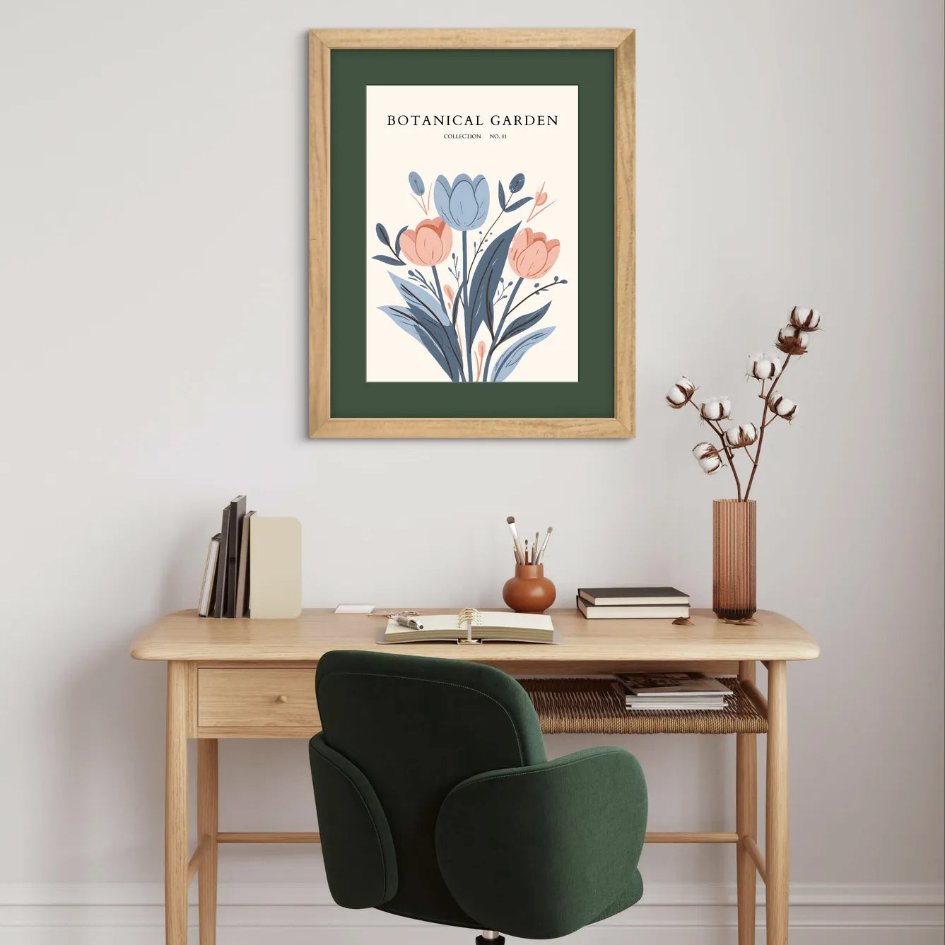 Sunset Petal Poppy Art Print – Warm Red and Apricot Floral Illustration