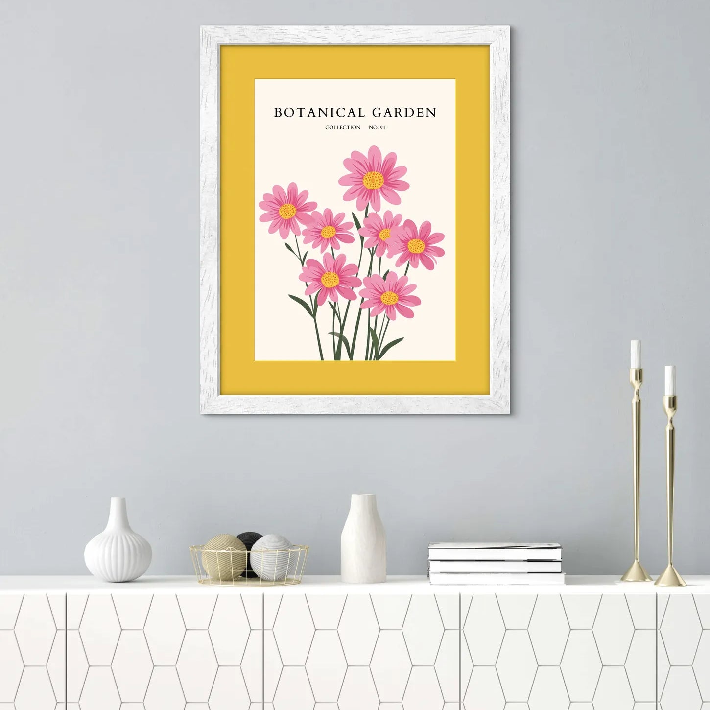 Pastel Harmony Floral Art Print – Trio of Stylised Spring Blooms