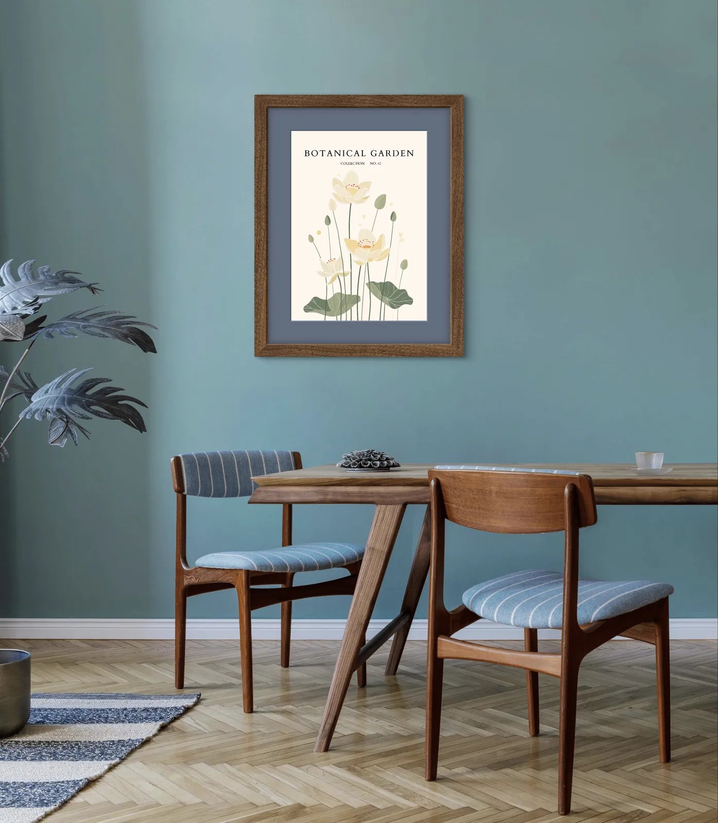 Golden Lotus Garden Art Print – Tranquil Floral Elegance in Soft Neutrals