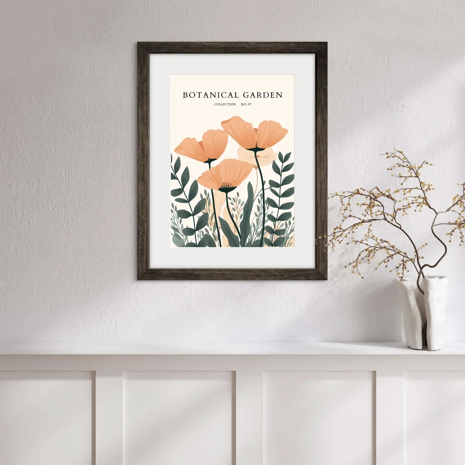 Peach Poppy Field Art Print – Contemporary Floral Abundance