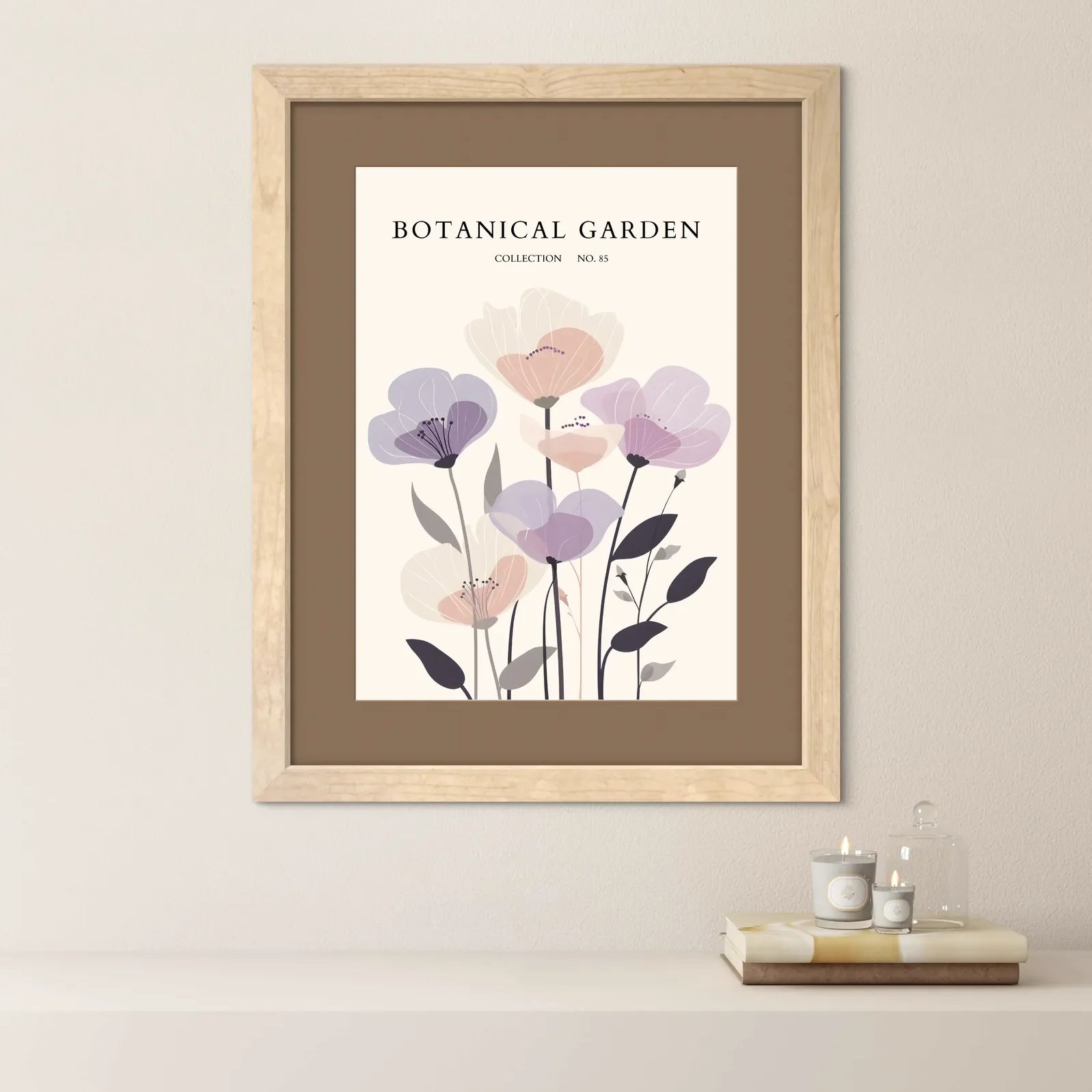 Pastel Bloom Cluster Art Print – Ethereal Florals in Lavender & Blush