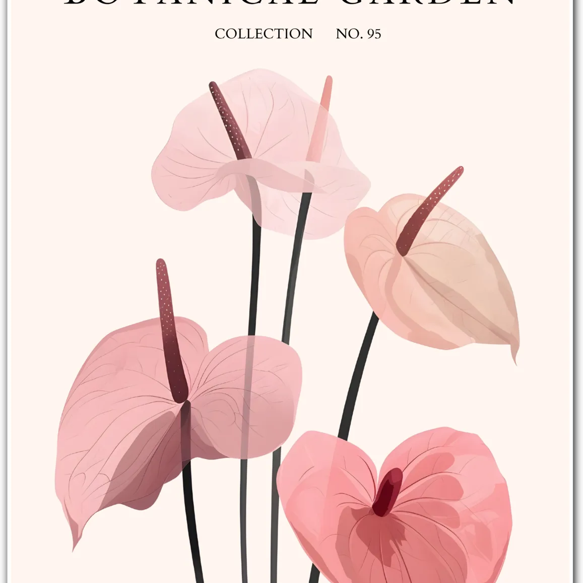 Anthurium Grace – Blush Heart Petal Art Print