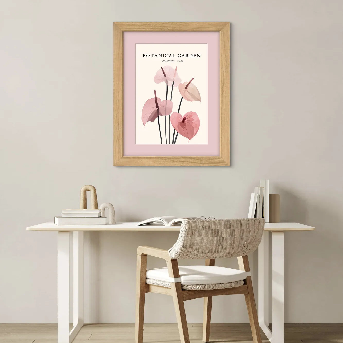 Anthurium Grace – Blush Heart Petal Art Print