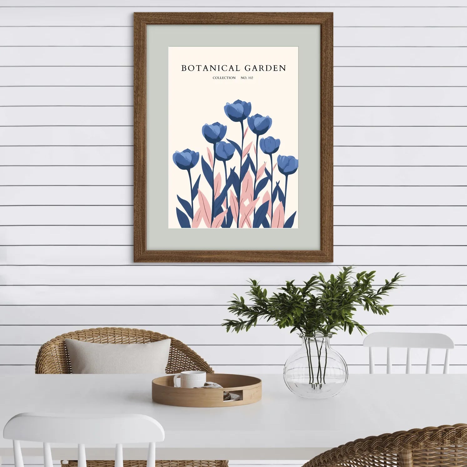 Twilight Tulips – Midnight Blue Garden Art Print