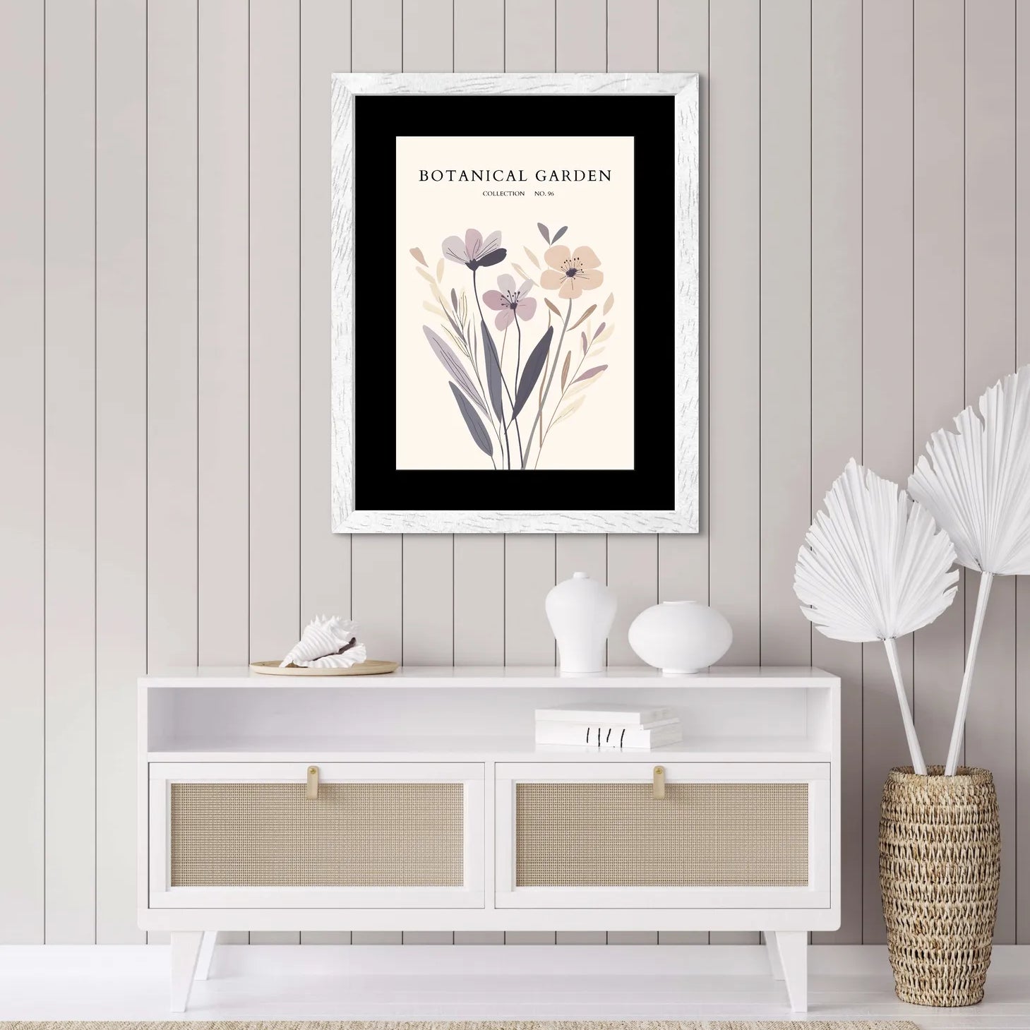 Meadow Muted – Neutral Bloom Harmony Art Print