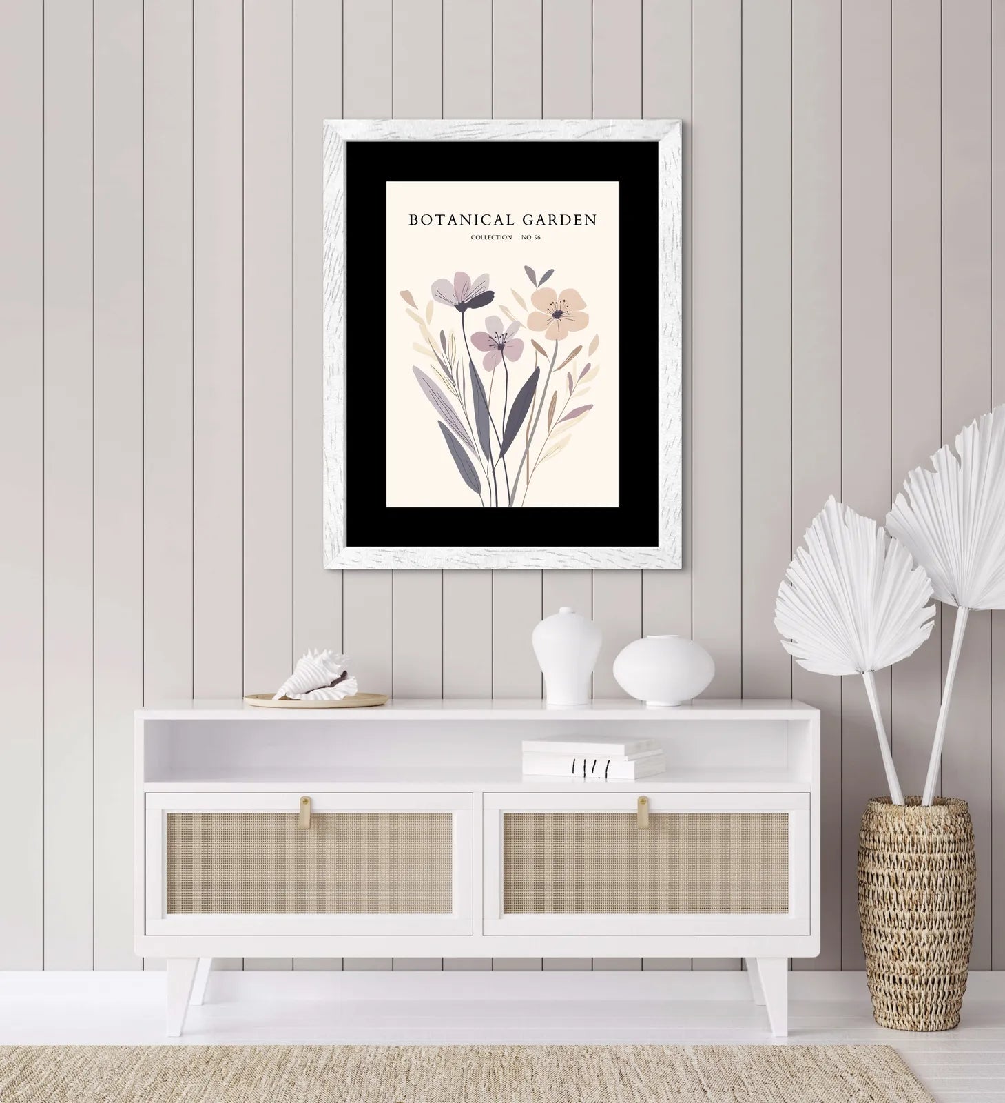 Meadow Muted – Neutral Bloom Harmony Art Print