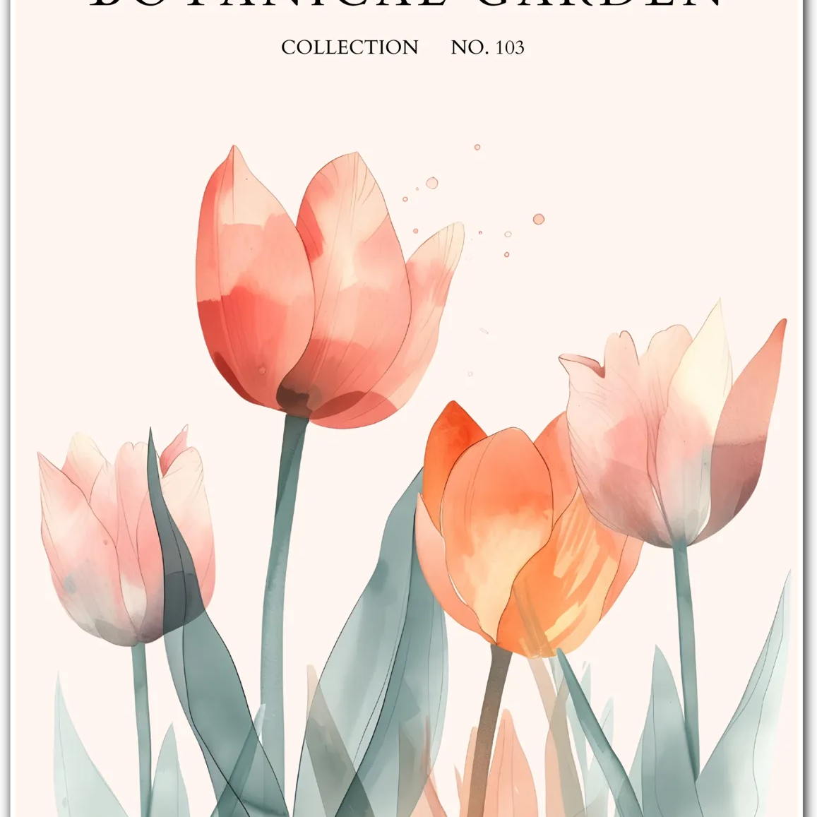 Indigo Blush – Spring Tulip Garden Art Print