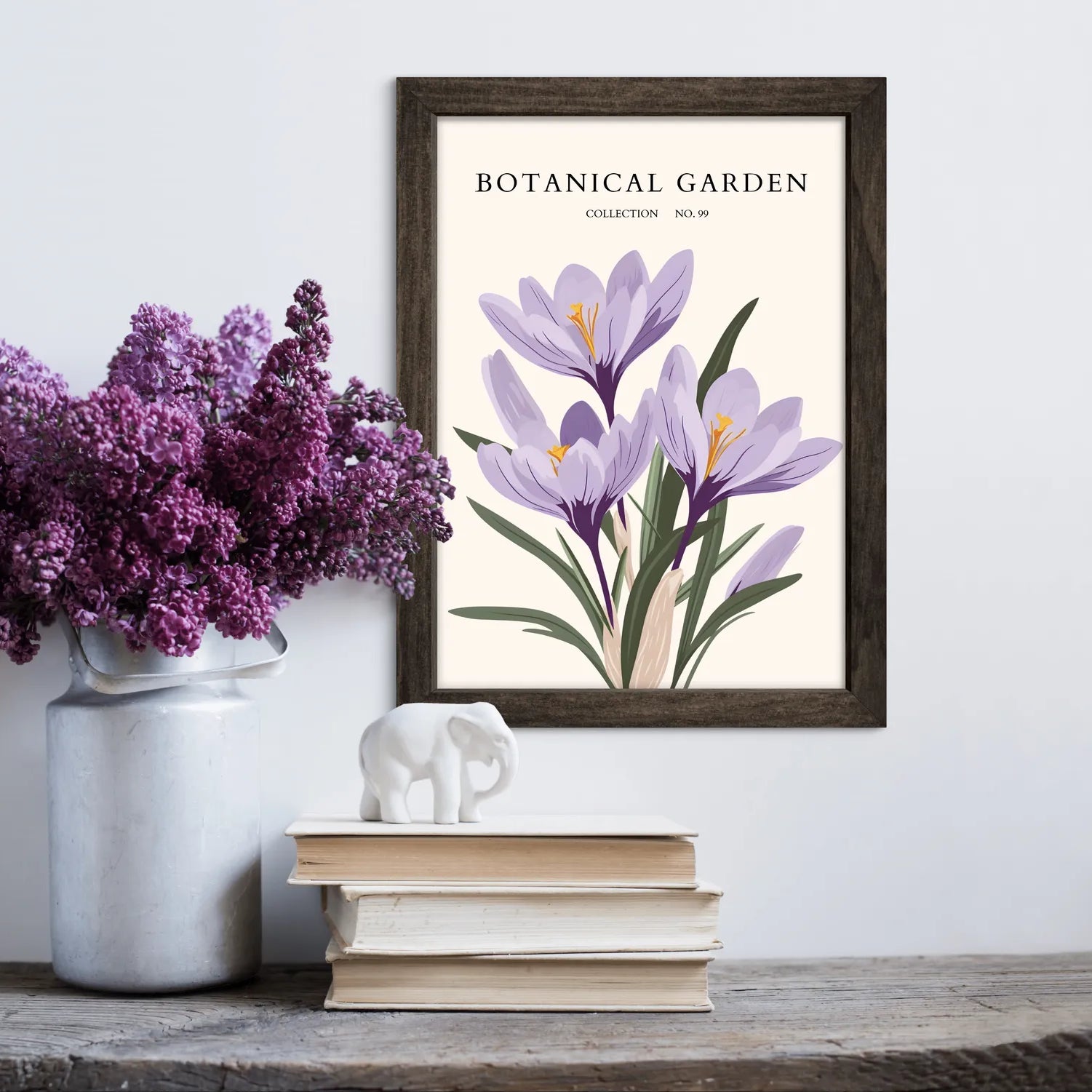 Saffron Crocus Botanical Illustration Art Print