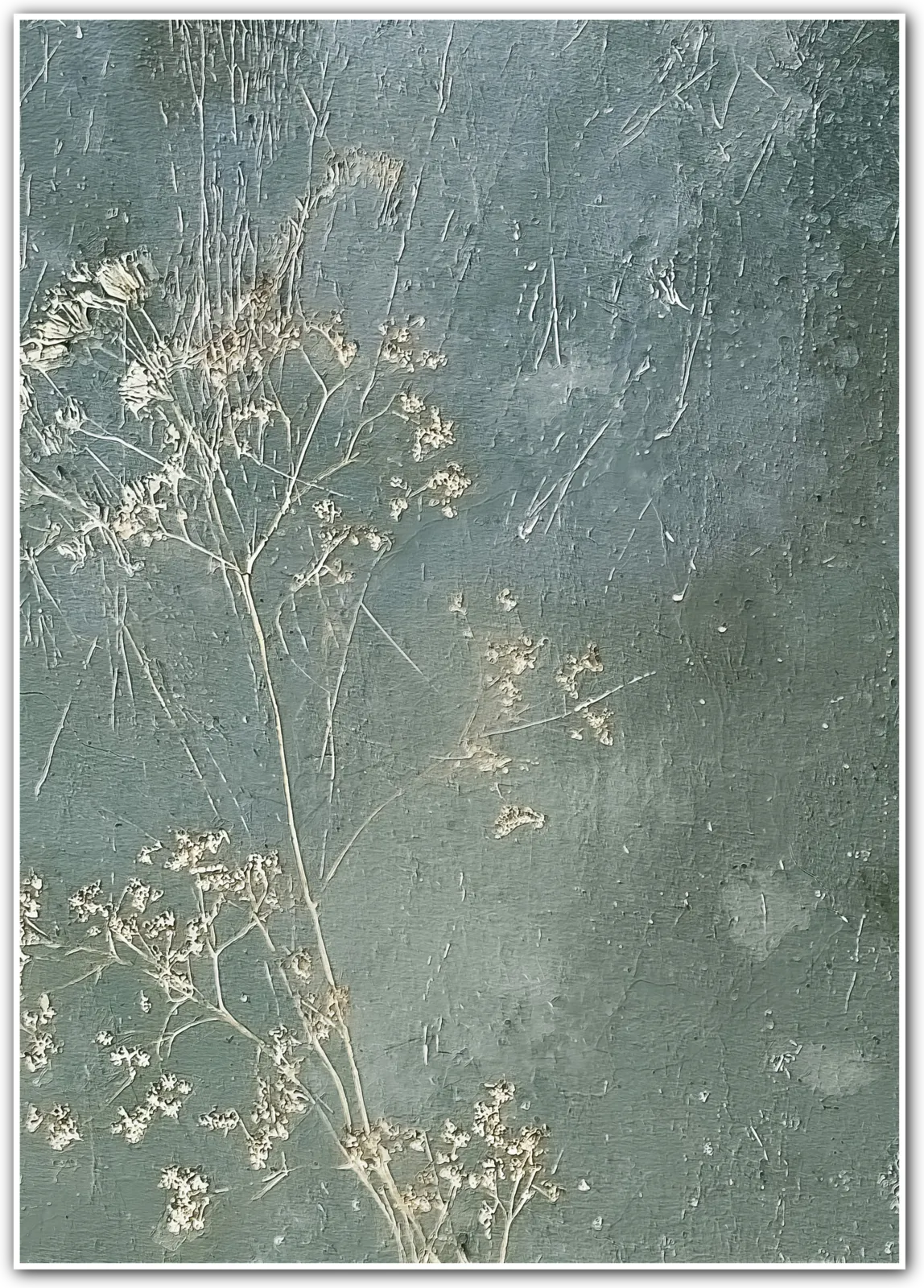 Faded Petals – Textured Botanical Minimalist Print