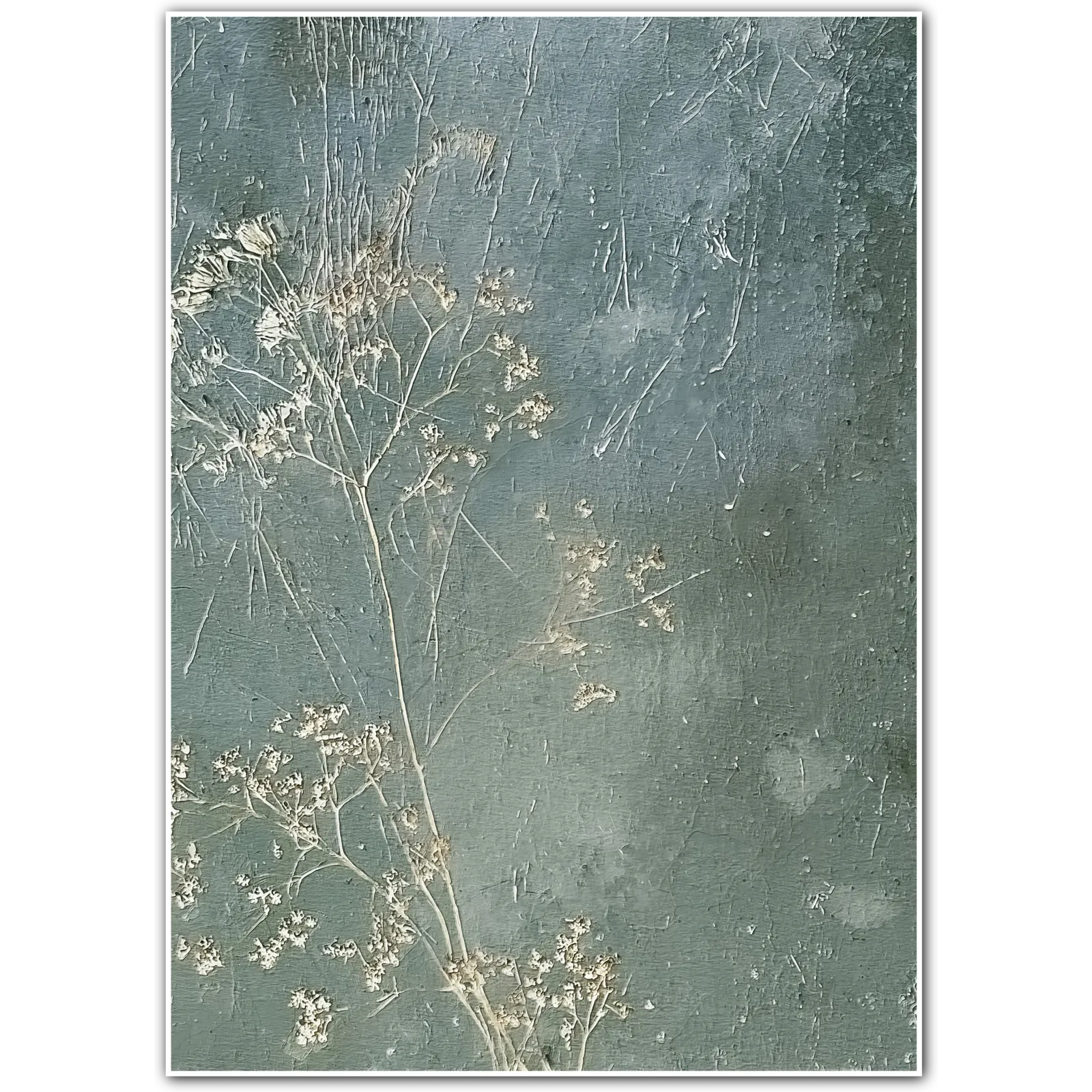 Faded Petals – Textured Botanical Minimalist Print
