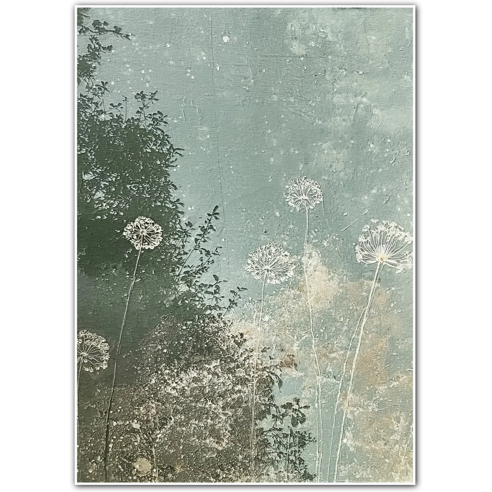 Dandelion Drift – Vintage Botanical Wall Art in Cool Hues
