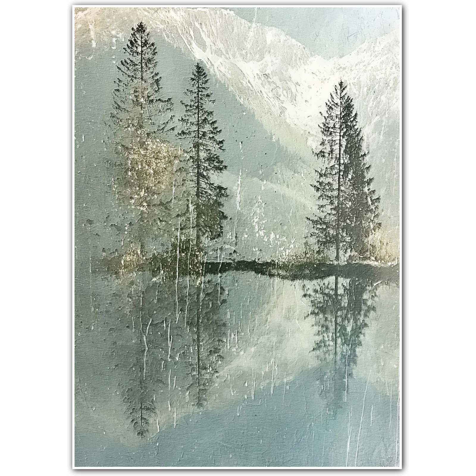 Alpine Silence – Snow-Capped Forest Reflection Print