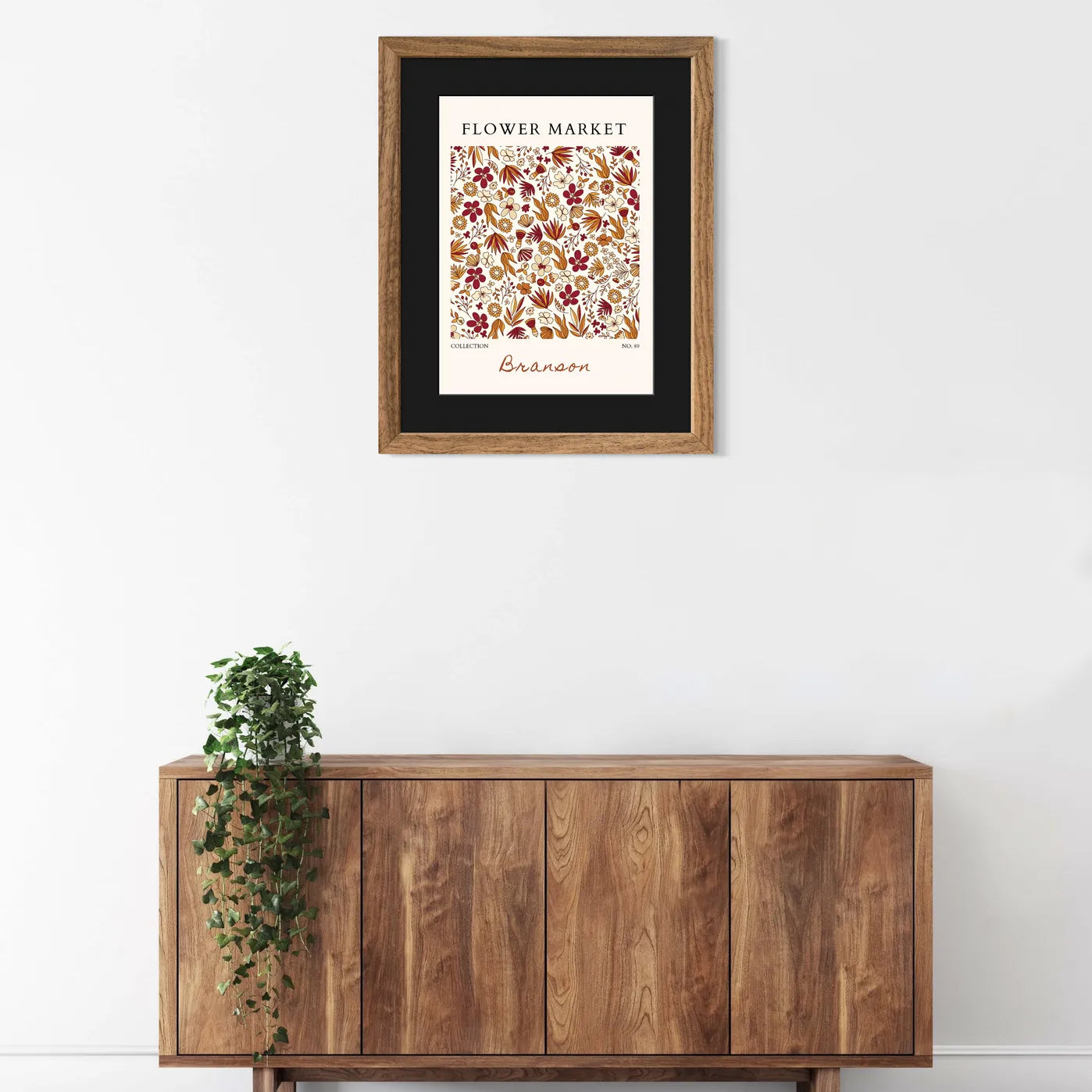 Branson Flower Market Art Print – Warm Autumn Botanical Pattern