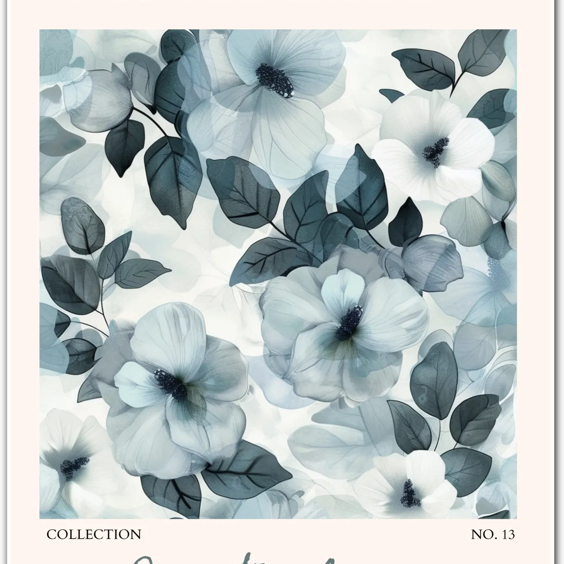 Bratislava Flower Market Art Print – Ethereal Blue Botanical Dream