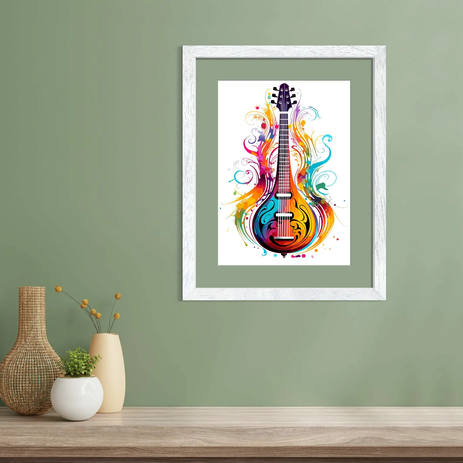Artistic Paint Drip Design Guitar Art 2