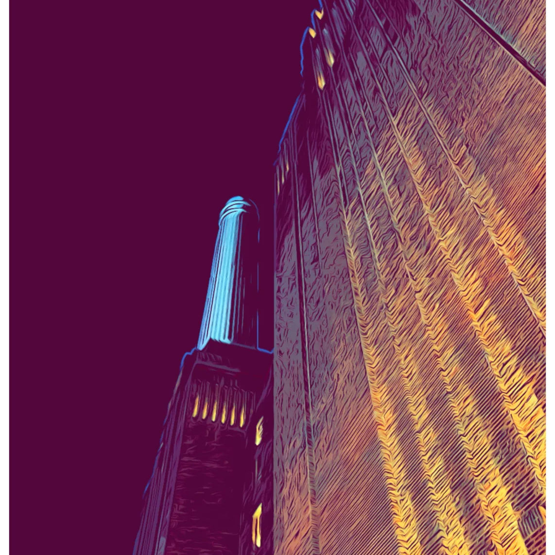 Battersea At Night Wall Hanging