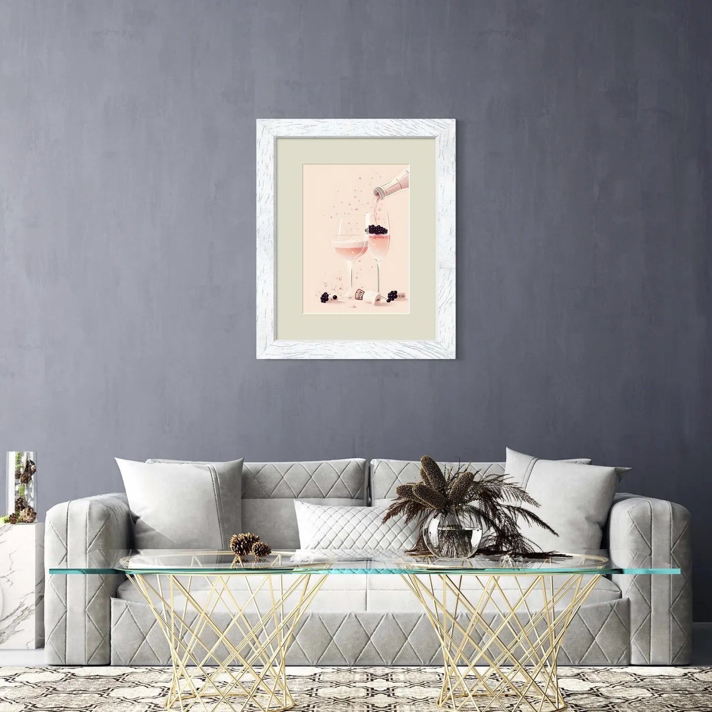 Berry Bubbly Champagne & Berries Art Print