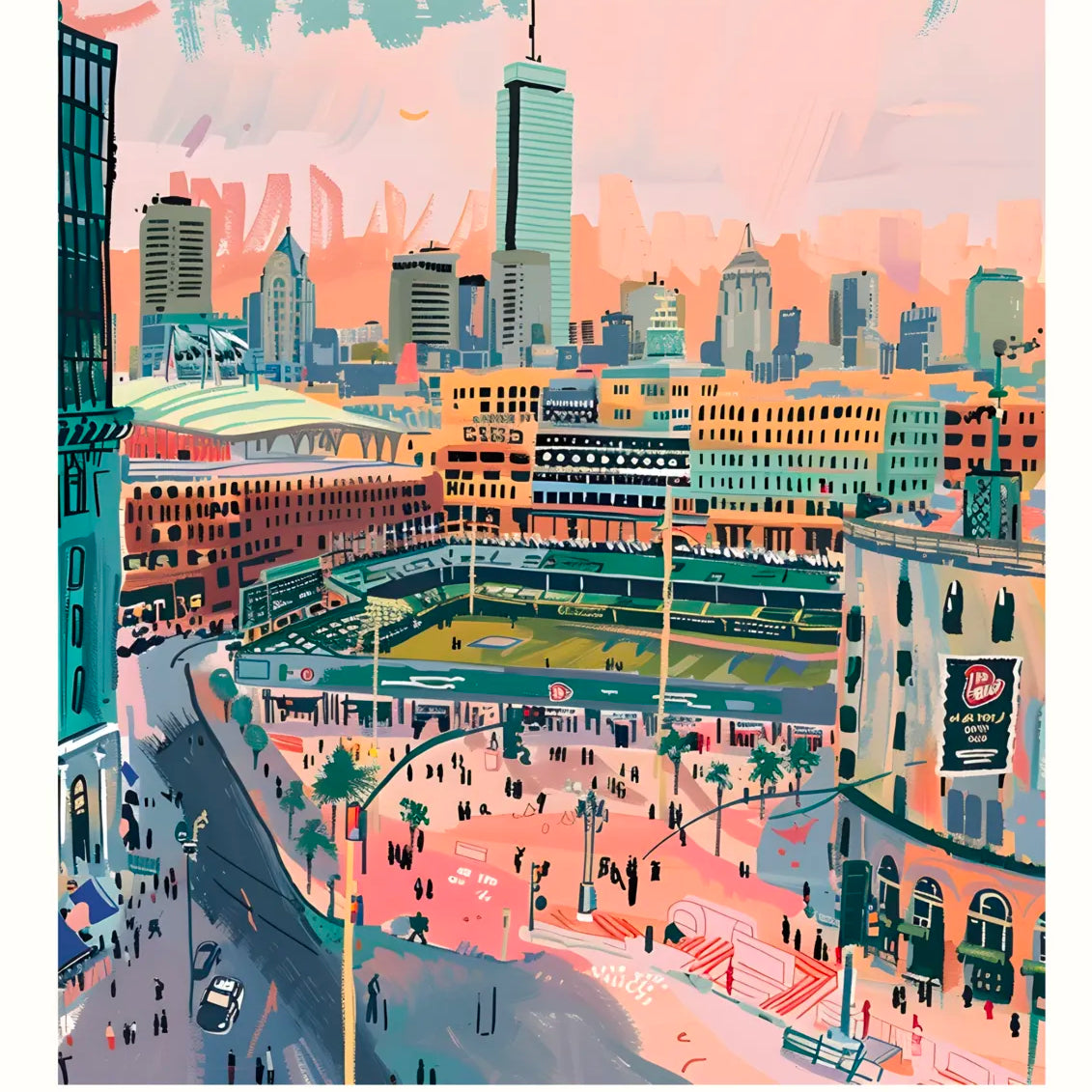 Fenway Park Boston Cityscape Art Print 3