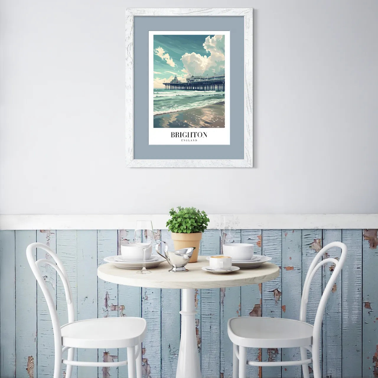 Brighton England Art Print – Pier and Seaside in Soft Tones