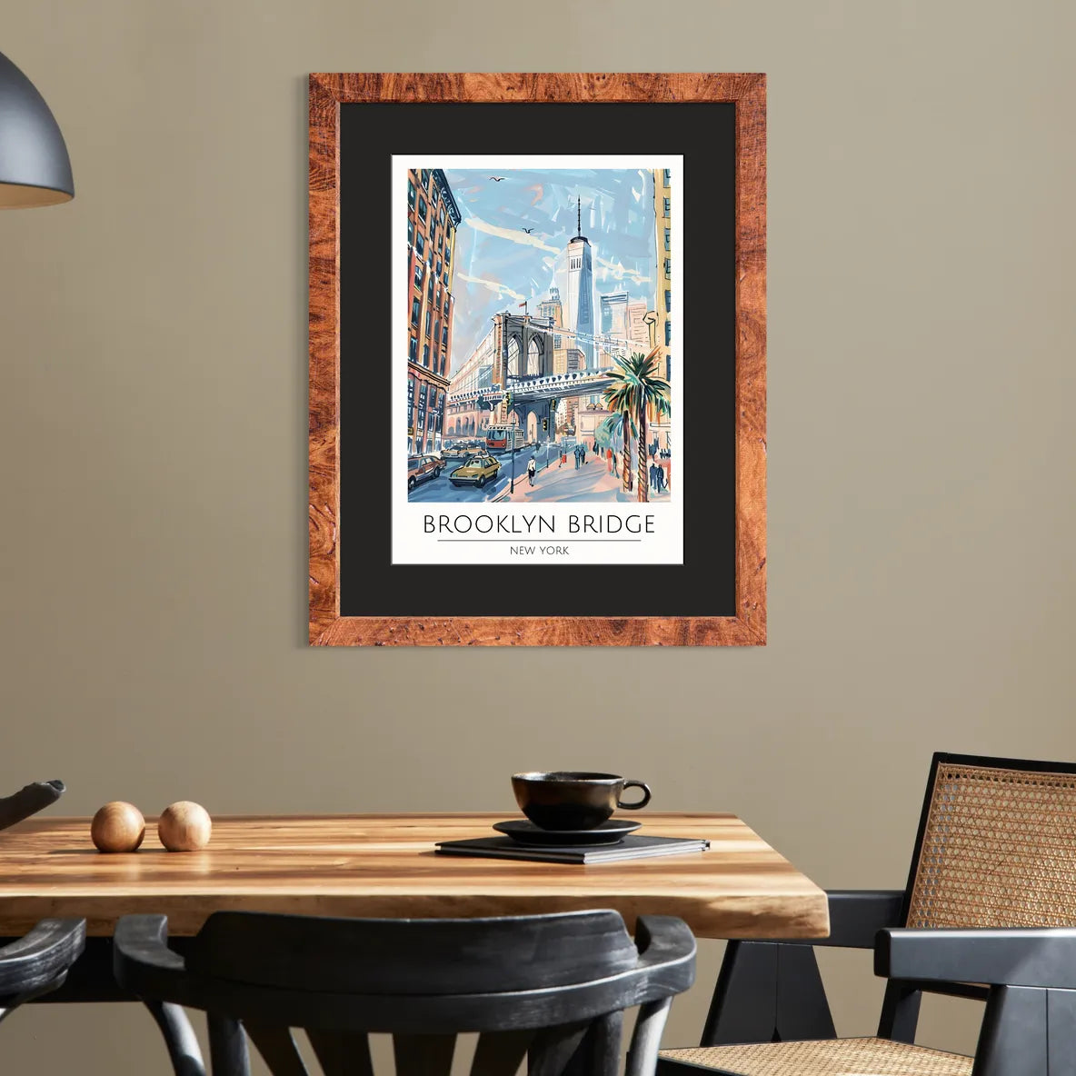 Brooklyn Bridge Art Print - New York City Skyline