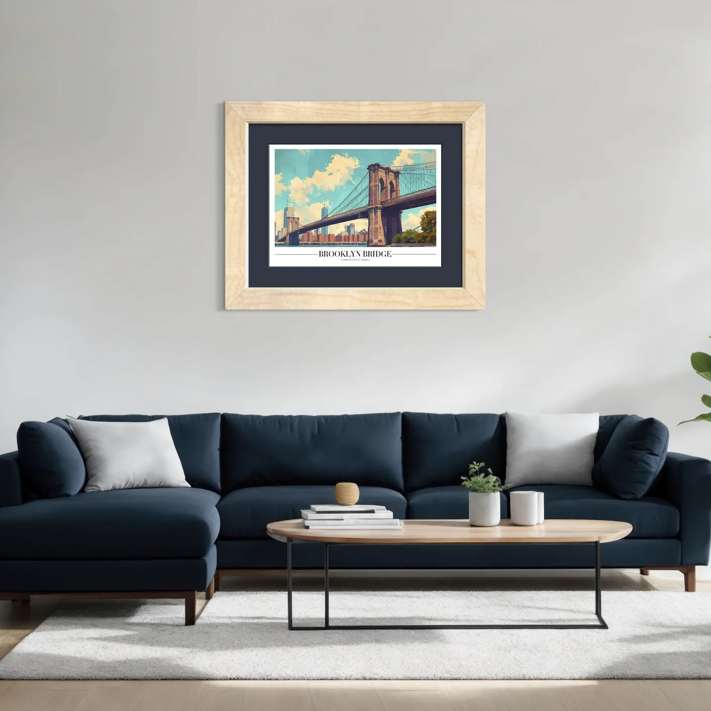 Brooklyn Bridge Art Print with Iconic Manhattan Skyline 2