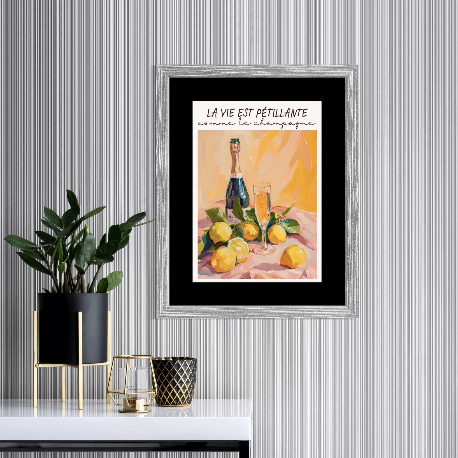 Bucks Fizz Champagne & Citrus Art Print