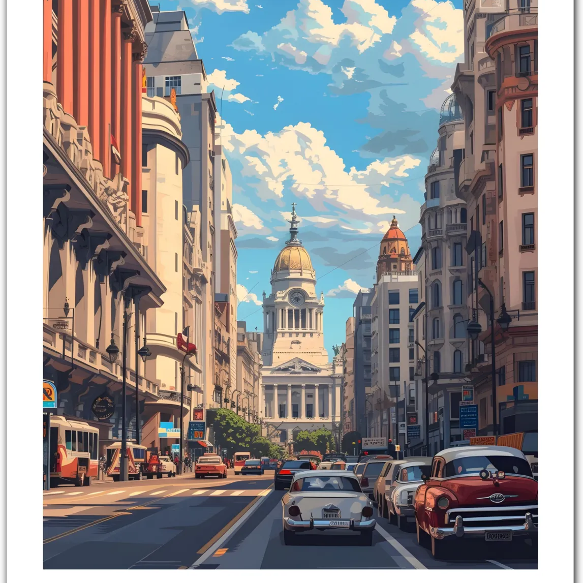 Buenos Aires Argentina Art Print – Avenida de Mayo and City View