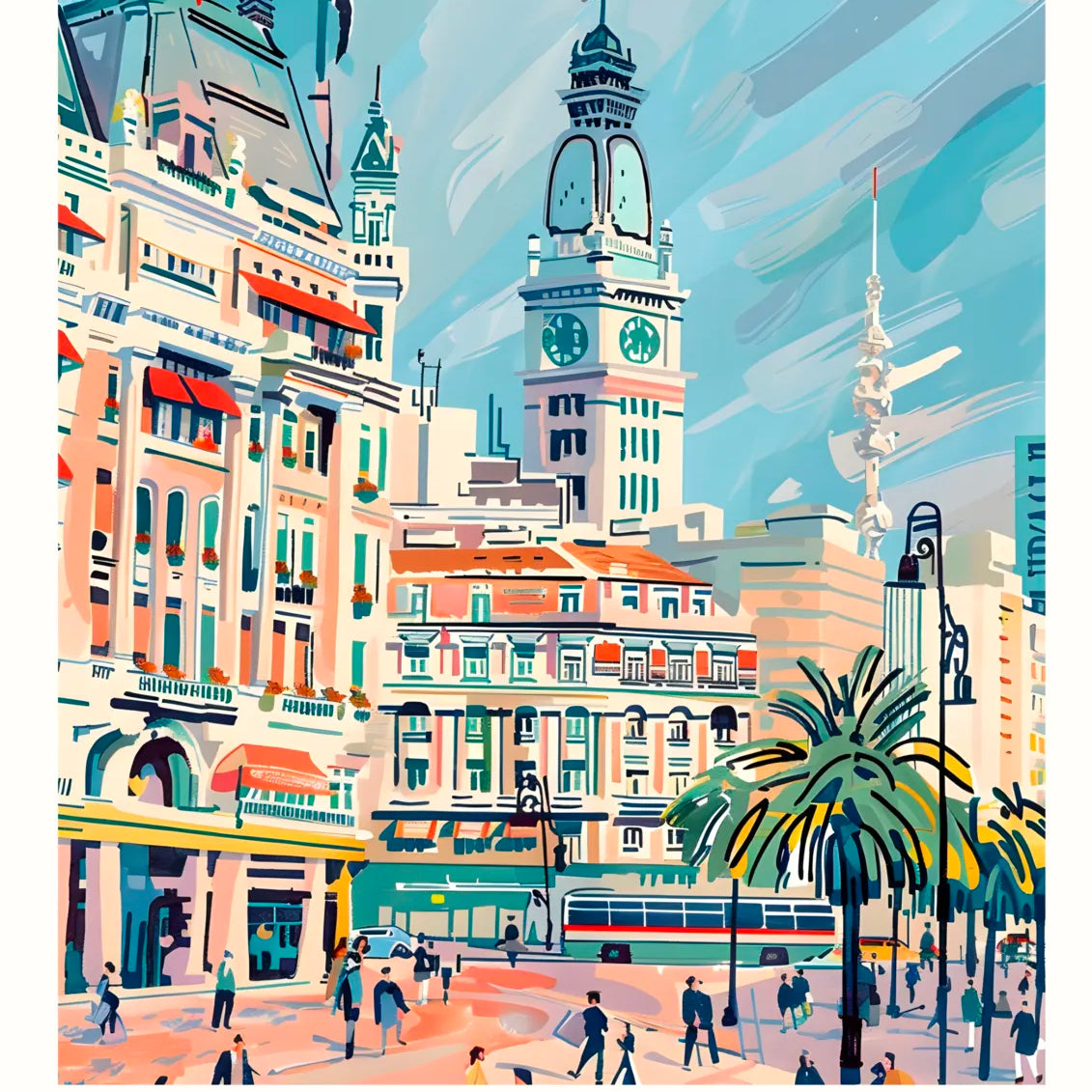 Buenos Aires Cityscape with Clock Tower Art Print 3