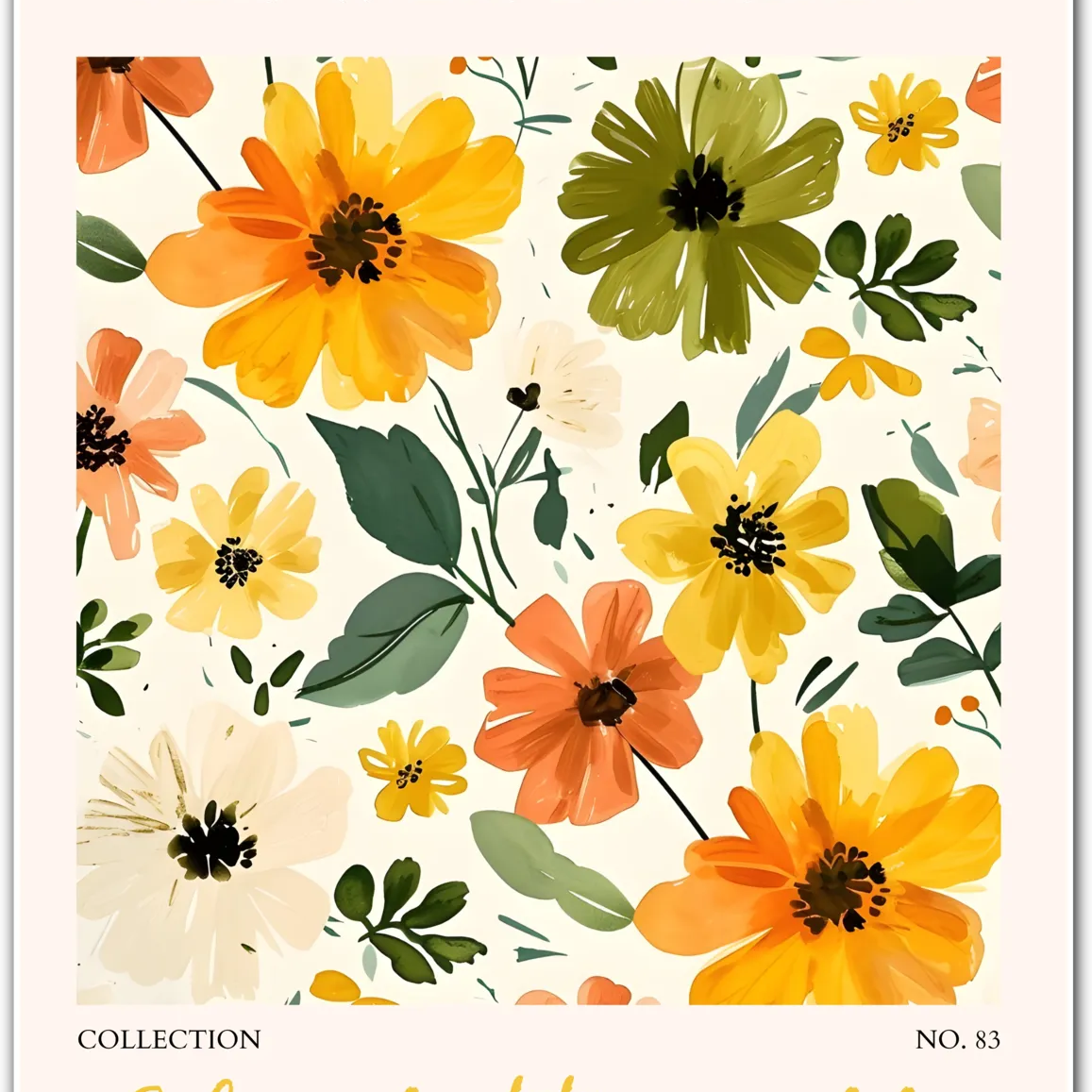 Charlottesville Sunshine Florals – Bright Modern Wildflower Art Print