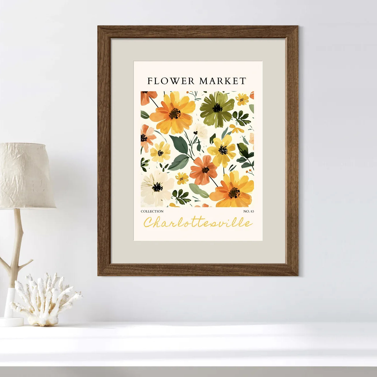 Charlottesville Sunshine Florals – Bright Modern Wildflower Art Print