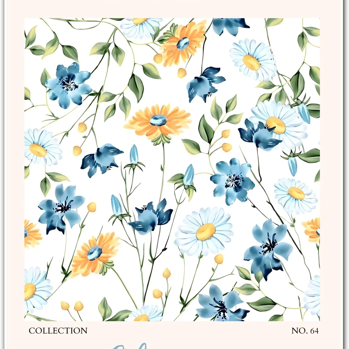 Chicago Sunshine Blooms – Repeating Floral Pattern in Orange and Yellow