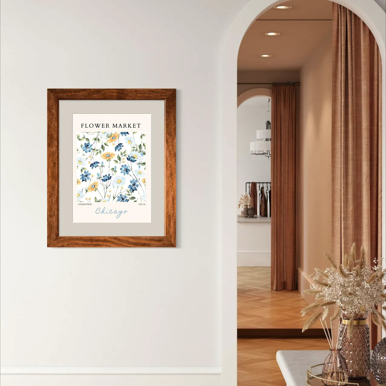 Chicago Sunshine Blooms – Repeating Floral Pattern in Orange and Yellow