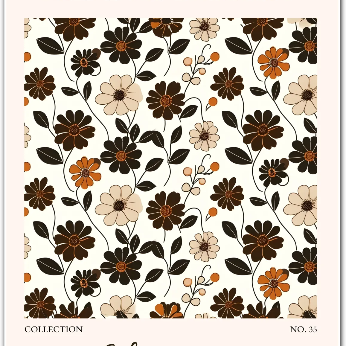 Chisinau Autumn Florals – Bold Chocolate and Burnt Orange Pattern