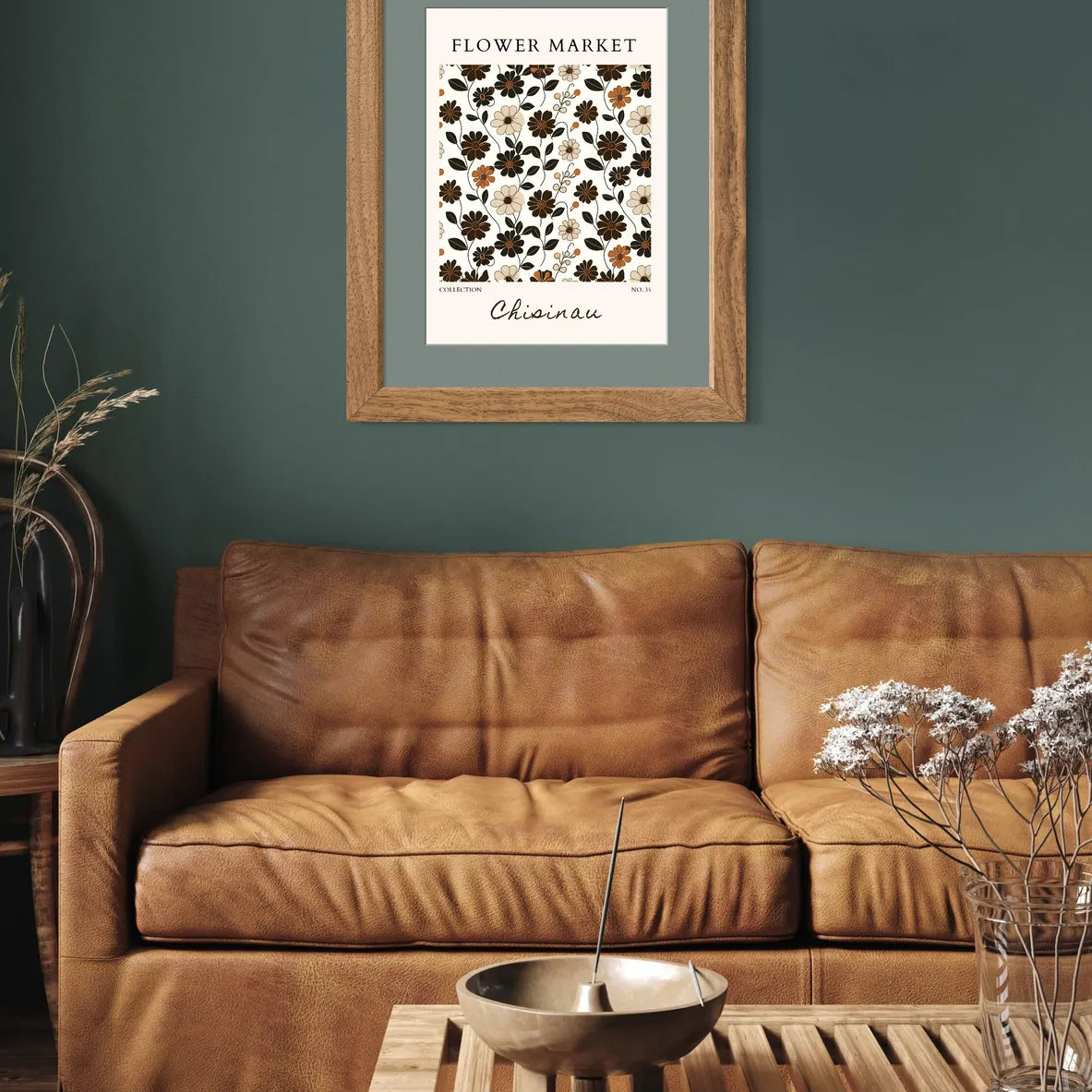 Chisinau Autumn Florals – Bold Chocolate and Burnt Orange Pattern