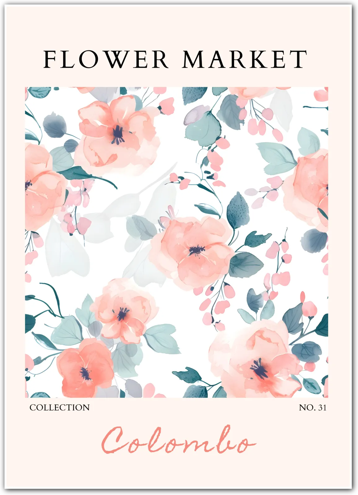 Colombo Blush Peonies – Dreamy Watercolour Floral Art Print