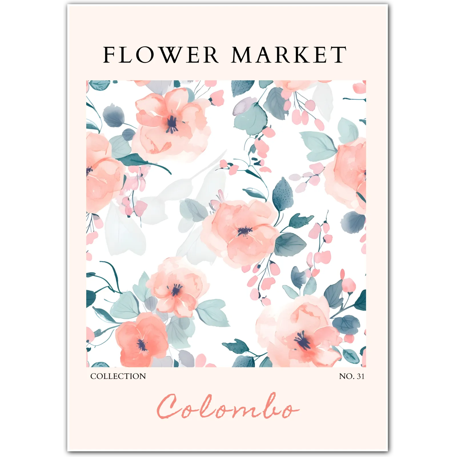 Colombo Blush Peonies – Dreamy Watercolour Floral Art Print
