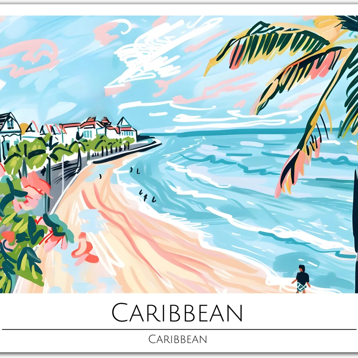 Tropical Paradise - Caribbean Beach Landscape Art Print