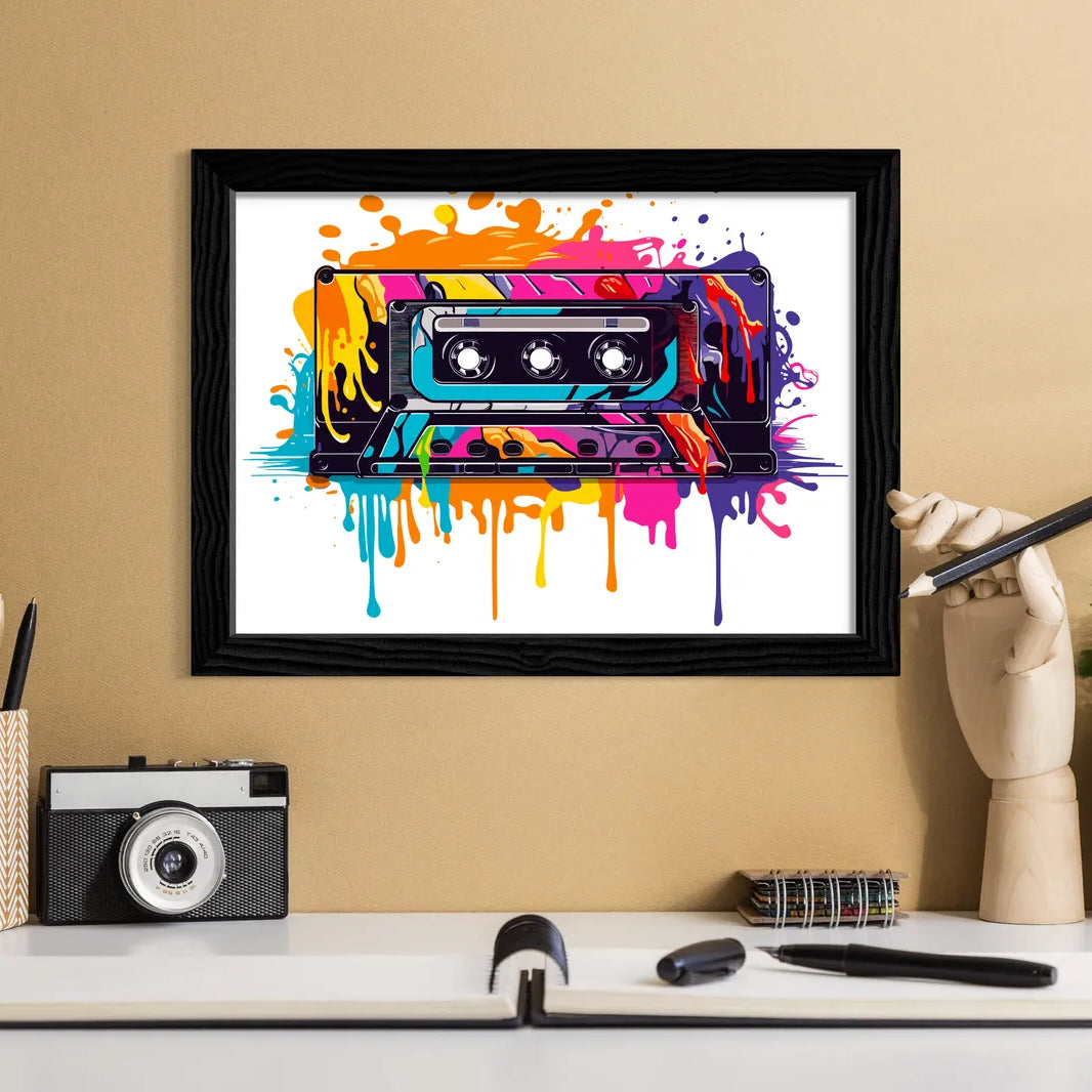 Artistic Paint Drip Long Cassette Artwork 2