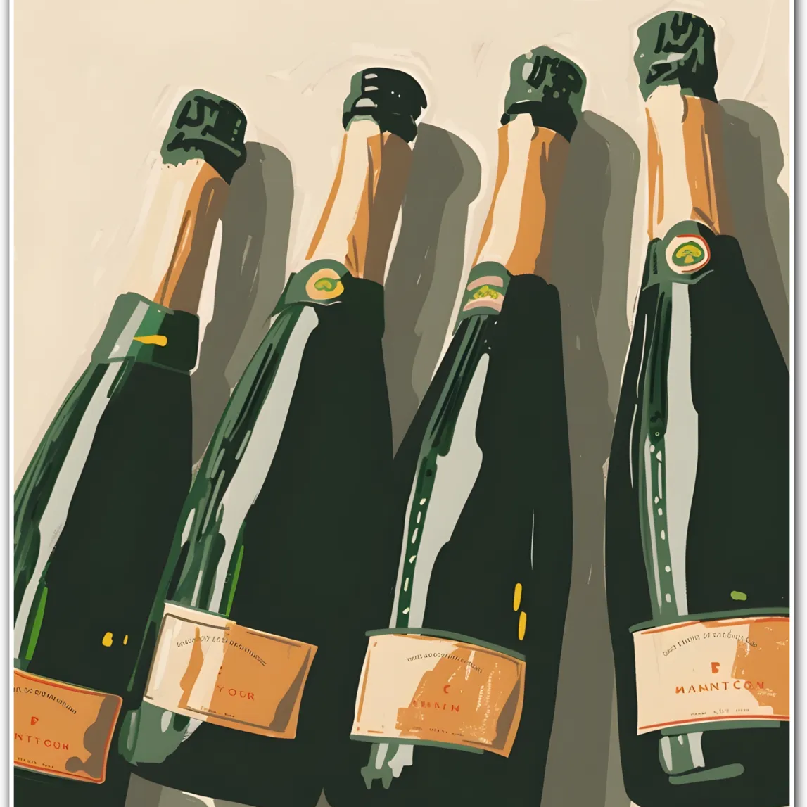Celebration Champagne Bottles Art Print