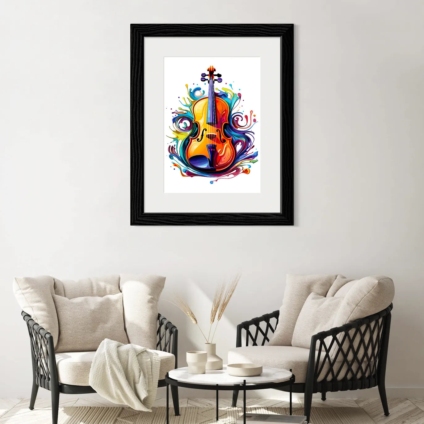 Funky Paint Splash Violin Digital Art 2