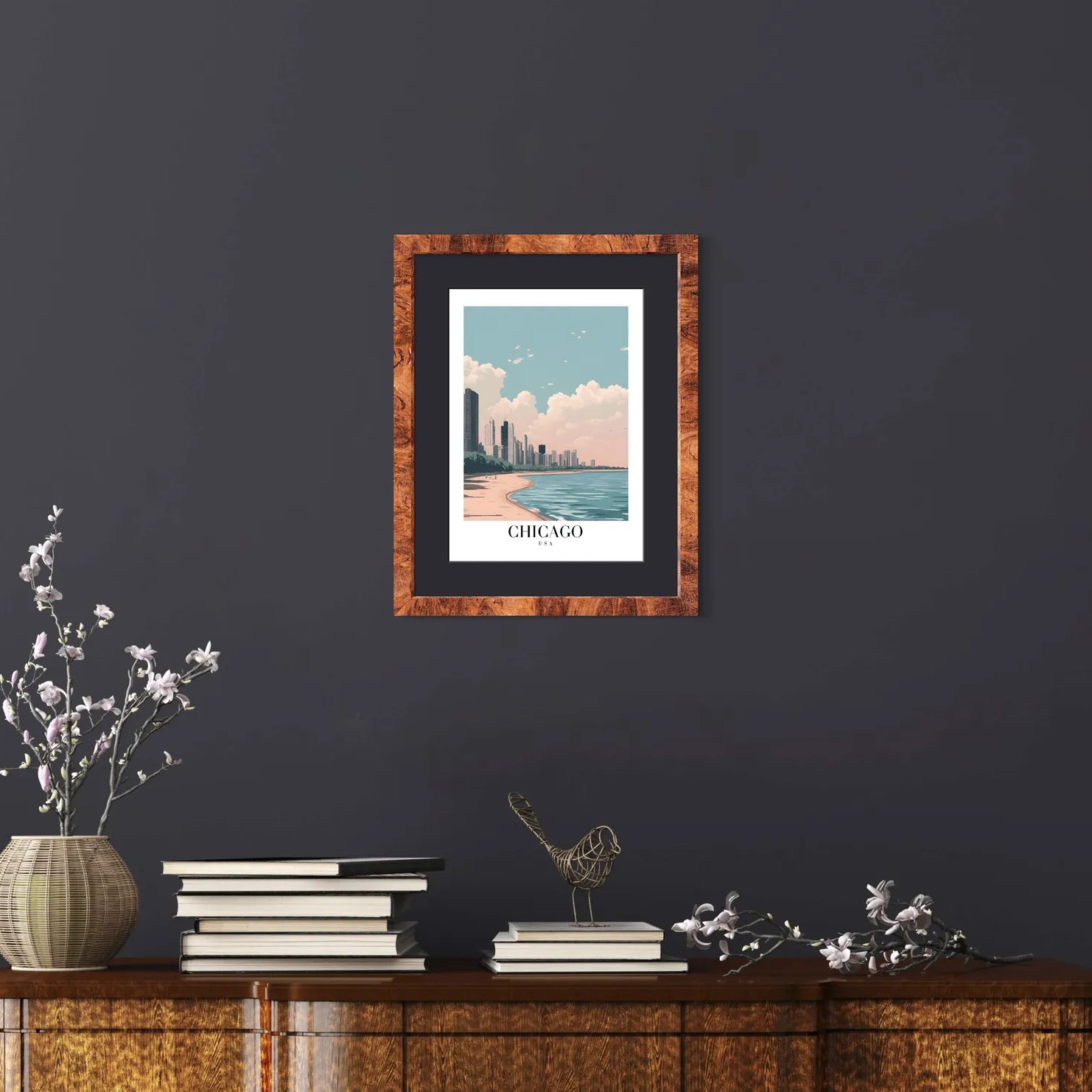 Chicago USA Art Print – Lake Michigan Beach and Skyline